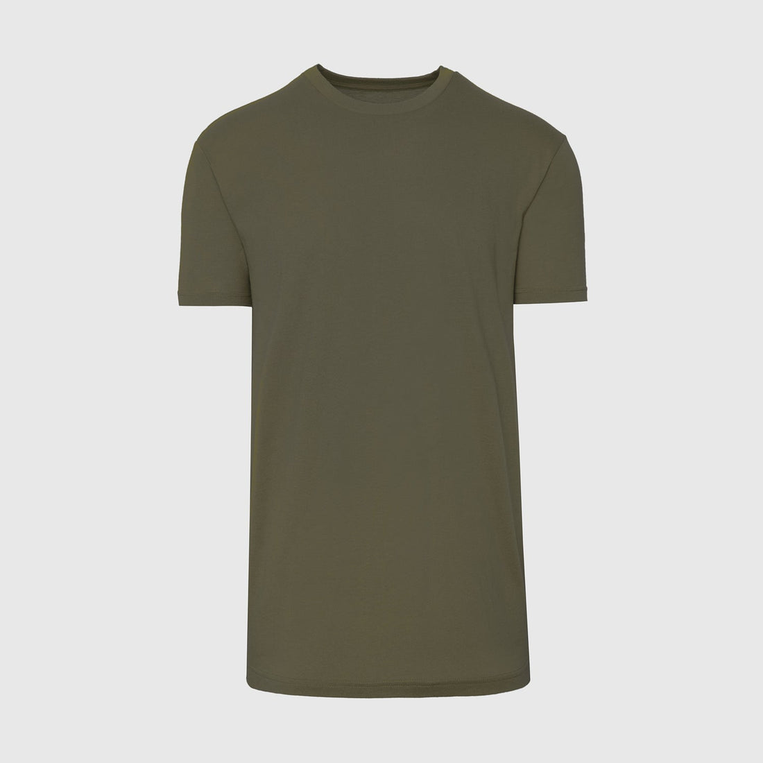Maglietta girocollo verde militare taglio tall