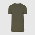 Maglietta girocollo verde militare taglio tall