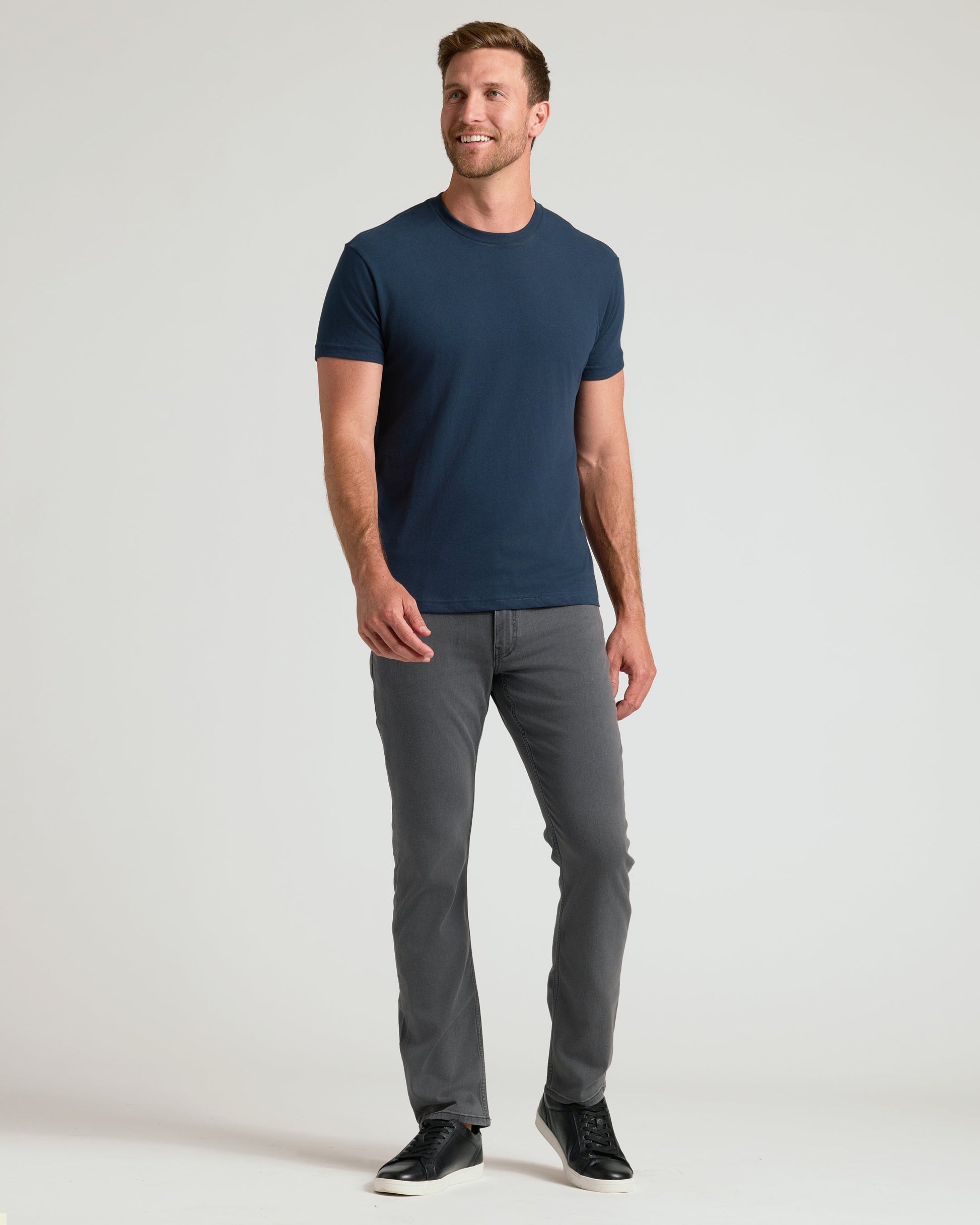 Maglietta girocollo classica blu navy