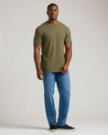 Maglietta girocollo verde militare taglio tall