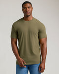 Maglietta girocollo verde militare taglio tall