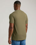 Maglietta girocollo verde militare taglio tall