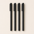 Set di quattro penne gel nere dal design minimalista