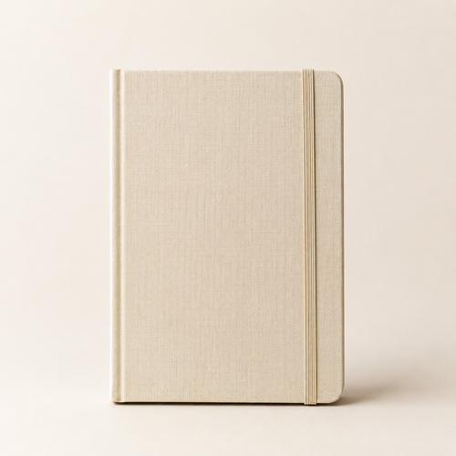 Planner settimanale non datato con copertina crema ed elastico
