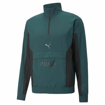 Felpa Uomo Senza Cappuccio Puma Fit Woven Training Verde